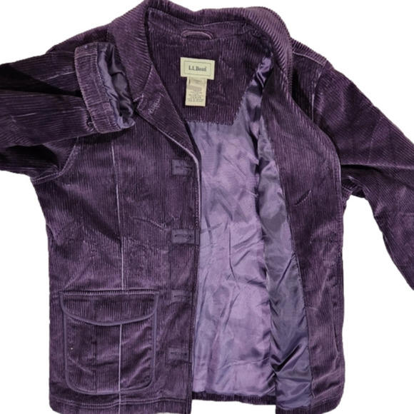 𝅺Size M L.L.Bean Corduroy Jacket Eggplant color Lightly Insulated - Picture 9 of 15